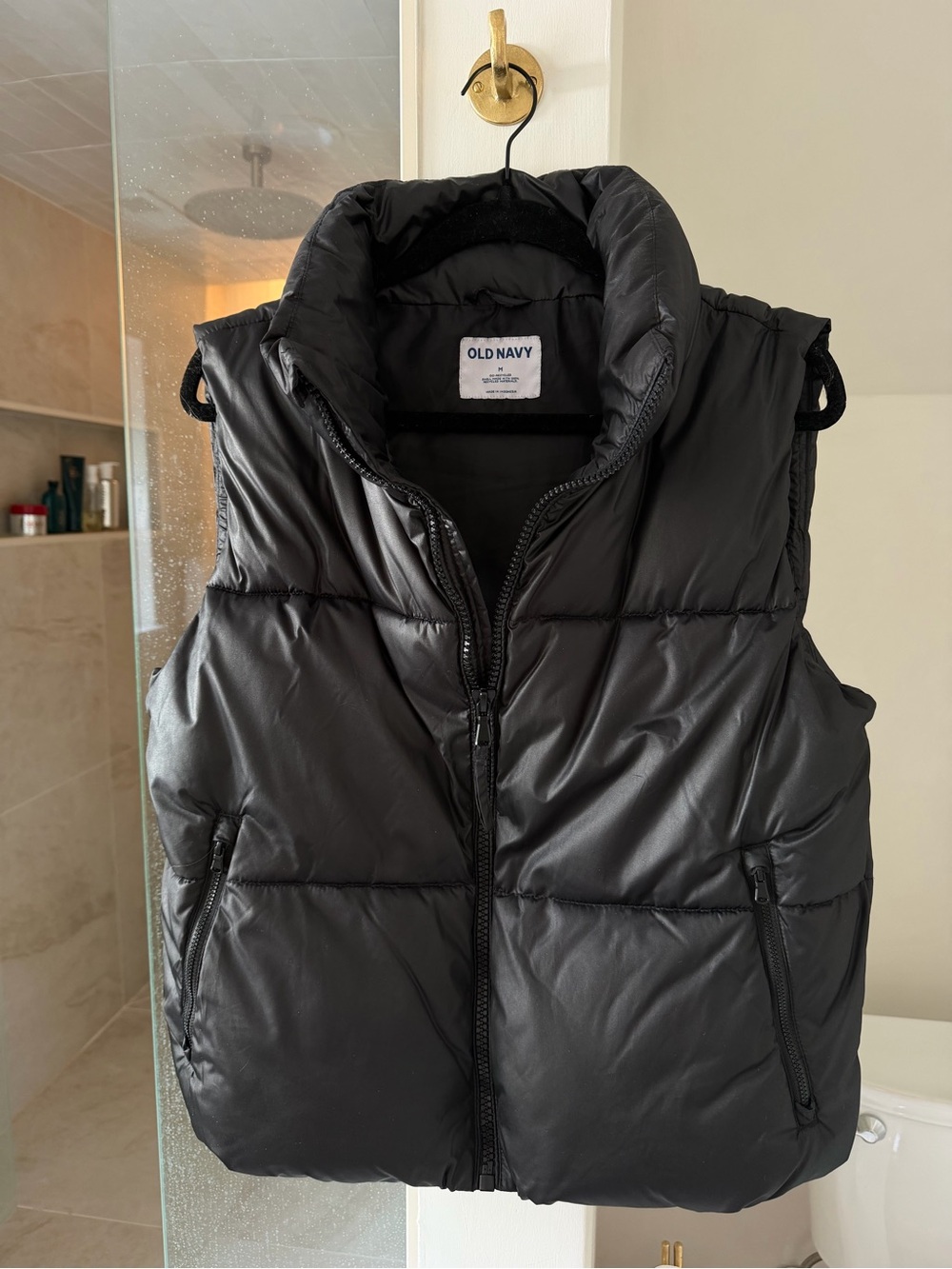 Old Navy Black Quilted Puffer Vest for Men